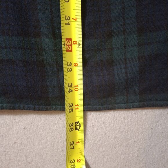 LL Bean Scotch Plaid Flannel Shirt Mens XXLT Blue Green Blackwatch Tartan - Picture 6 of 7